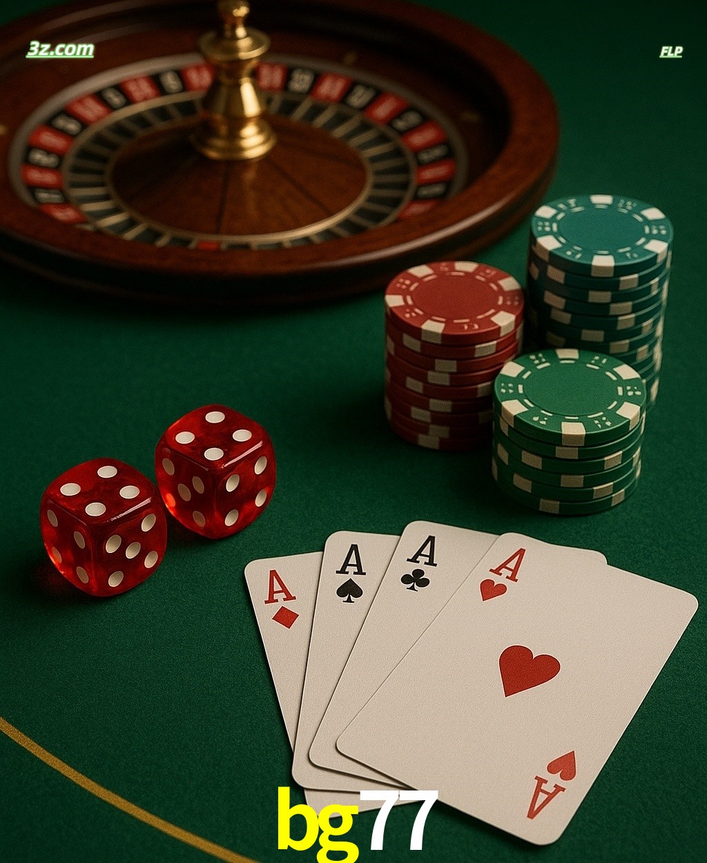 Cassino online bg77 com jogos de mesa: roleta, dados, pôquer e fichas